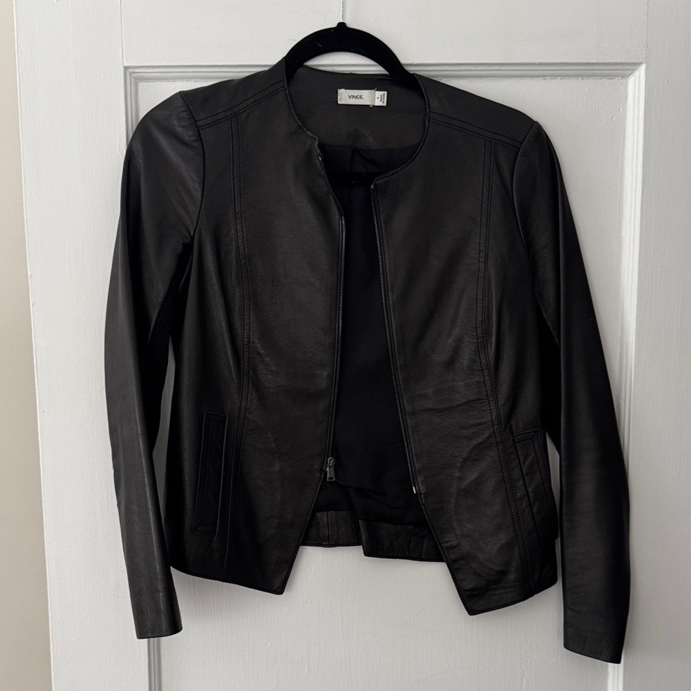 Vince Black Leather Jacket